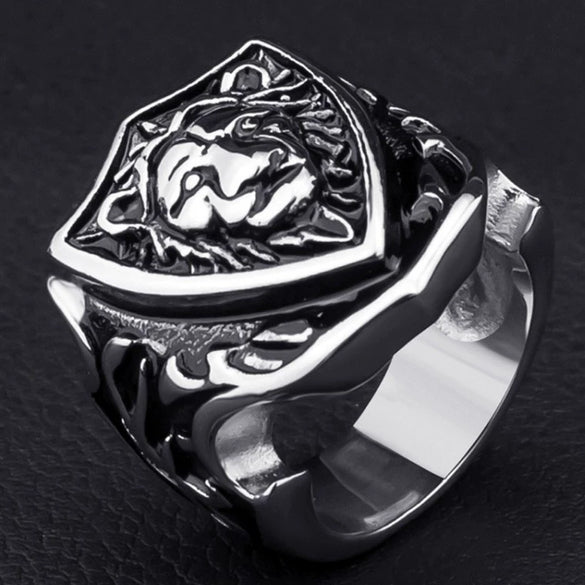 Unisex Metal Lion Head Ring With Electroplated Gold Finish Fashion Statement Jewelry
