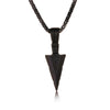 Unisex Metal Necklace With Geometric Triangle Spearhead Pendant And Corn Chain Electroplated