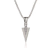 Unisex Metal Necklace With Geometric Triangle Spearhead Pendant And Corn Chain Electroplated
