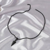 Unisex Metal Necklace With Geometric Triangle Spearhead Pendant And Corn Chain Electroplated