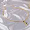 Unisex Metal Necklace With Geometric Triangle Spearhead Pendant And Corn Chain Electroplated