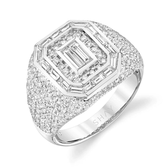 Unisex Metal Rhinestone Inlaid Geometric Ring With Square And Round Constellation Design Electroplated Sweet Cool Style