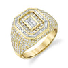 Unisex Metal Rhinestone Inlaid Geometric Ring With Square And Round Constellation Design Electroplated Sweet Cool Style