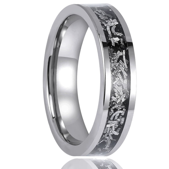 Unisex Minimalist Geometric Gold Tone Electroplated Tungsten Steel Wide Flat Band Ring Jewelry
