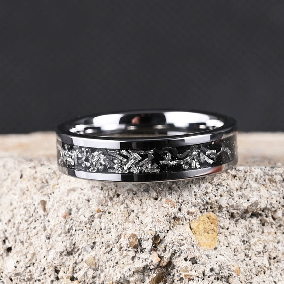 Unisex Minimalist Geometric Gold Tone Electroplated Tungsten Steel Wide Flat Band Ring Jewelry