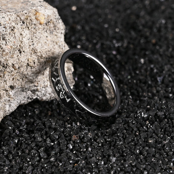 Unisex Minimalist Geometric Gold Tone Electroplated Tungsten Steel Wide Flat Band Ring Jewelry