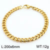 Unisex Minimalist Handmade Geometric Titanium Steel Bracelets With Sixsided Cuban Chain