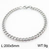 Unisex Minimalist Handmade Geometric Titanium Steel Bracelets With Sixsided Cuban Chain