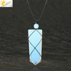 Unisex Minimalist Natural Stone Sword And Arrow Pendant Necklace With Leather Rope Wound Ball Chain Jewelry