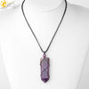 Unisex Minimalist Natural Stone Sword And Arrow Pendant Necklace With Leather Rope Wound Ball Chain Jewelry