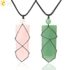 Unisex Minimalist Natural Stone Sword And Arrow Pendant Necklace With Leather Rope Wound Ball Chain Jewelry