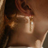 Unisex Minimalist Niche Style Geometric 18K Gold Electroplated Chain Earrings With Pearls
