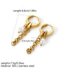 Unisex Minimalist Niche Style Geometric 18K Gold Electroplated Chain Earrings With Pearls