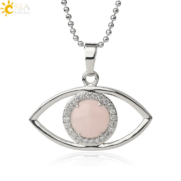 Unisex Minimalist Stone Necklace With Crystal Pendant Electroplated Ball Chain Clavicle Necklace