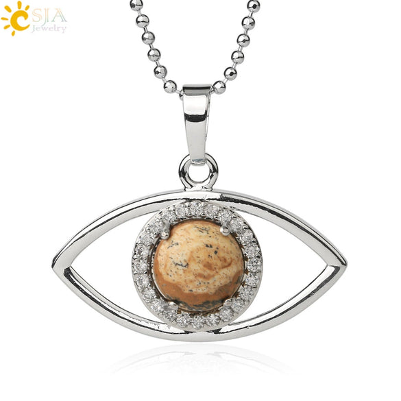 Unisex Minimalist Stone Necklace With Crystal Pendant Electroplated Ball Chain Clavicle Necklace