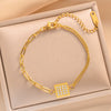Unisex Modern Minimalist Geometric Abacus Titanium Steel Multi Layer Bracelet With Real Gold Vacuum Plating