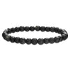 Unisex Natural Stone Geometric Style Handmade Black Onyx Cut Crystal Stacked Bracelet