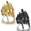 Unisex Personality Gold Plated Stainless Steel Skull Ring