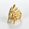 Unisex Personality Gold Plated Stainless Steel Skull Ring