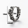 Unisex Piercing Earrings Stainless Steel Cast Rose Skull Snake With Flowers And Polishing Style
