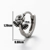 Unisex Piercing Earrings Stainless Steel Cast Rose Skull Snake With Flowers And Polishing Style