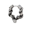 Unisex Piercing Earrings Stainless Steel Cast Rose Skull Snake With Flowers And Polishing Style