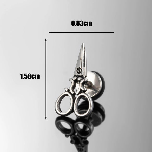 Unisex Piercing Titanium Steel Casting And Polishing Key Scissors Ear Studs