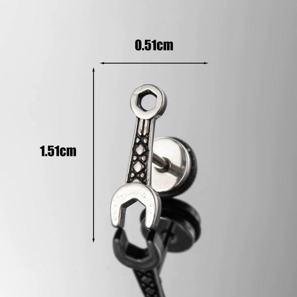 Unisex Piercing Titanium Steel Casting And Polishing Key Scissors Ear Studs