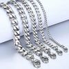 Unisex Polished Stainless Steel Cuban Link Bracelet With Wave Pattern Simple Trendy Jewelry