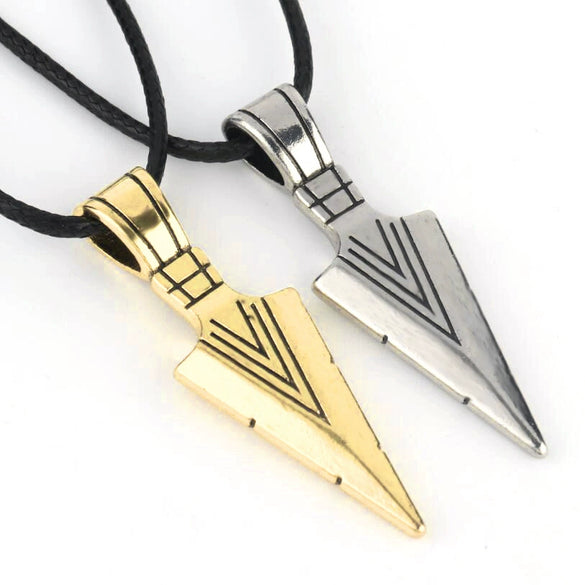 Unisex Punk Arrow Pendant Necklace With Leather Rope Chain Titanium Steel And Alloy Cartoon Animal Zodiac Ushaped Geometric Design Baked Paint Finish