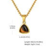 Unisex Retro Fashion Jewelry Stainless Steel Geometric Oval Natural Stone Pendant Necklace