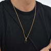 Unisex Retro Fashion Jewelry Stainless Steel Geometric Oval Natural Stone Pendant Necklace