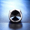 Unisex Retro Geometric Stainless Steel Ring With Bold Statement Design And Oilfinished Surface