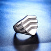 Unisex Retro Geometric Stainless Steel Ring With Bold Statement Design And Oilfinished Surface