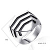 Unisex Retro Geometric Stainless Steel Ring With Bold Statement Design And Oilfinished Surface