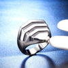 Unisex Retro Geometric Stainless Steel Ring With Bold Statement Design And Oilfinished Surface