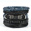 Unisex Retro Handmade Alloy And Leather Wings Bracelet
