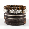 Unisex Retro Handmade Alloy And Leather Wings Bracelet