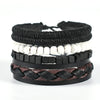 Unisex Retro Handmade Alloy And Leather Wings Bracelet
