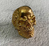 Unisex Retro Hiphop Skull And Flowers Titanium Steel Ring With Oil Treatment