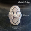 Unisex Retro Hollow Court Style Copper Ring With Geometric Pattern And Full Diamond Zircon