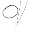 Unisex Retro Twist Chain Stainless Steel Cross Pendant Jewelry With Polishing