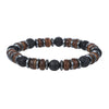 Unisex Retro Wooden And Stone Bead Bracelet Geometric Pattern Handmade