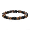 Unisex Retro Wooden And Stone Bead Bracelet Geometric Pattern Handmade