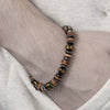 Unisex Retro Wooden And Stone Bead Bracelet Geometric Pattern Handmade