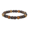 Unisex Retro Wooden And Stone Bead Bracelet Geometric Pattern Handmade