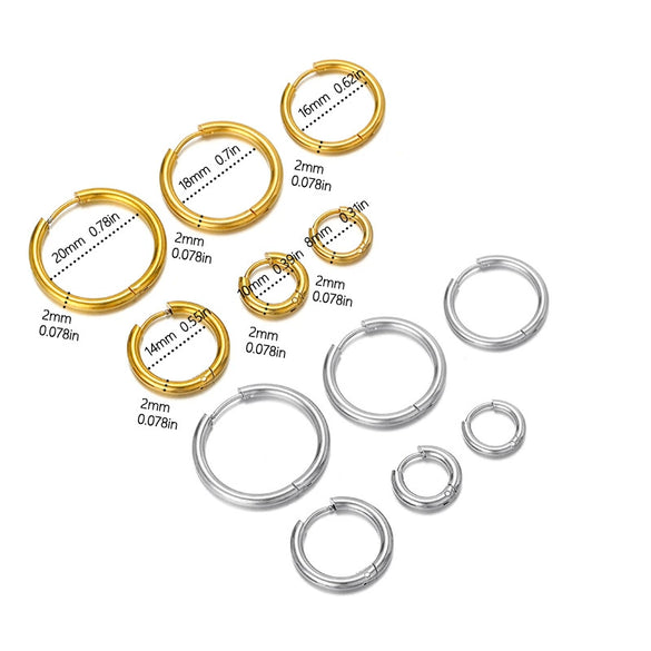Unisex Round Stainless Steel Electroplated Fashion Earrings