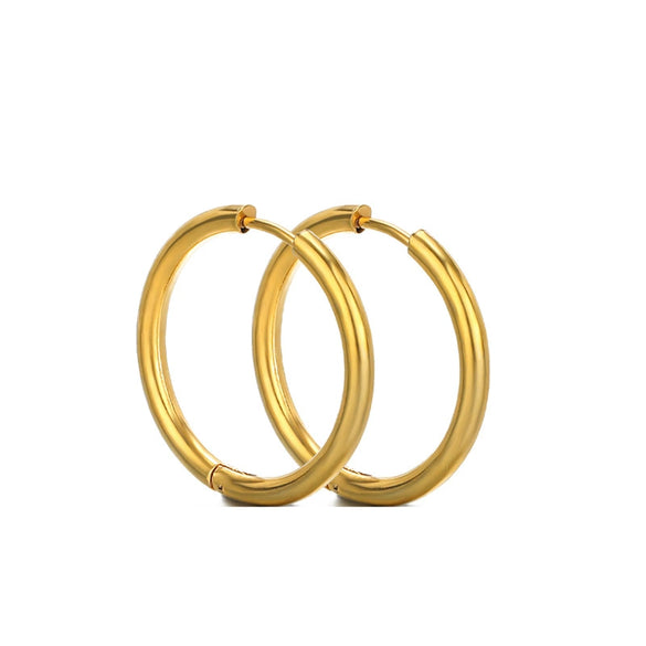 Unisex Round Stainless Steel Electroplated Fashion Earrings