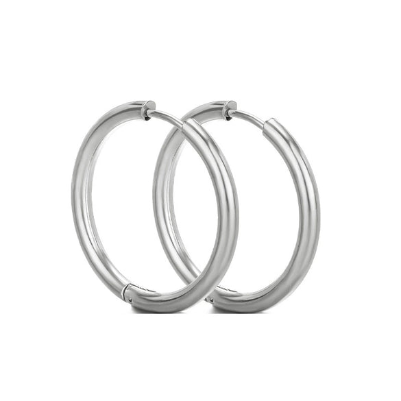 Unisex Round Stainless Steel Electroplated Fashion Earrings