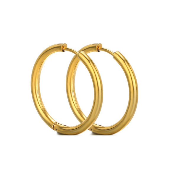 Unisex Round Stainless Steel Electroplated Fashion Earrings